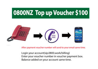 0800 NZ Top up $100 Voucher