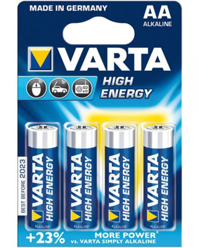 Varta High Energy AA Alkaline 4 Pack